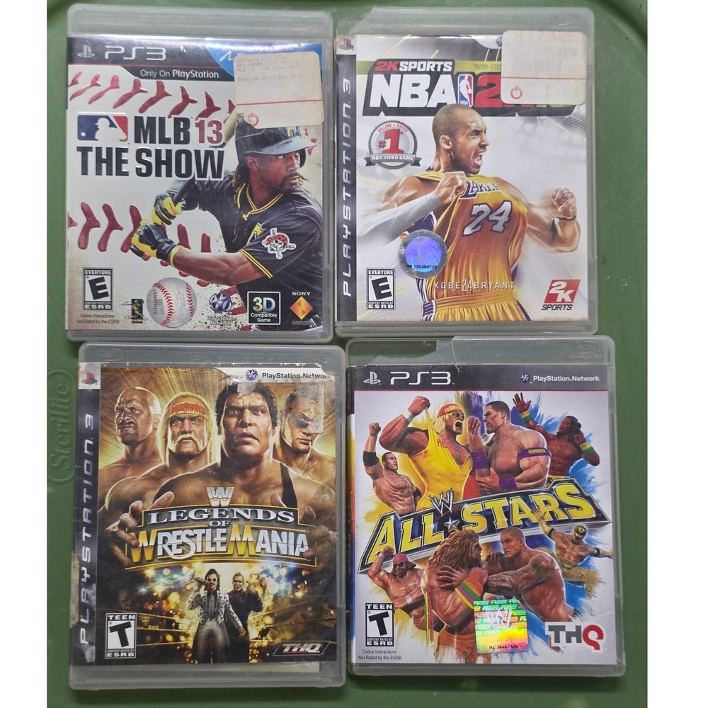PS3 Game Lot WWE All Stars Legends of WrestleMania NBA 2K10 MLB 12 The Show